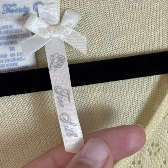 VTG Forever 21 Yellow silk Cottagecore Y2K Blouse‎ Juniors SZ MED Fairy Coquette - Picture 3 of 9